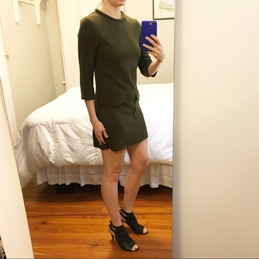 Topshop Army Green Dress